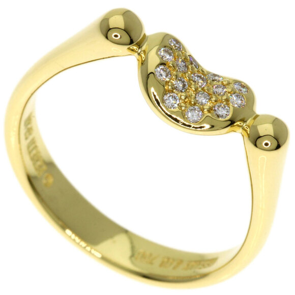TIFFANY & CO. 18k Yellow Gold Diamond Bean Ring - Picture 1 of 11